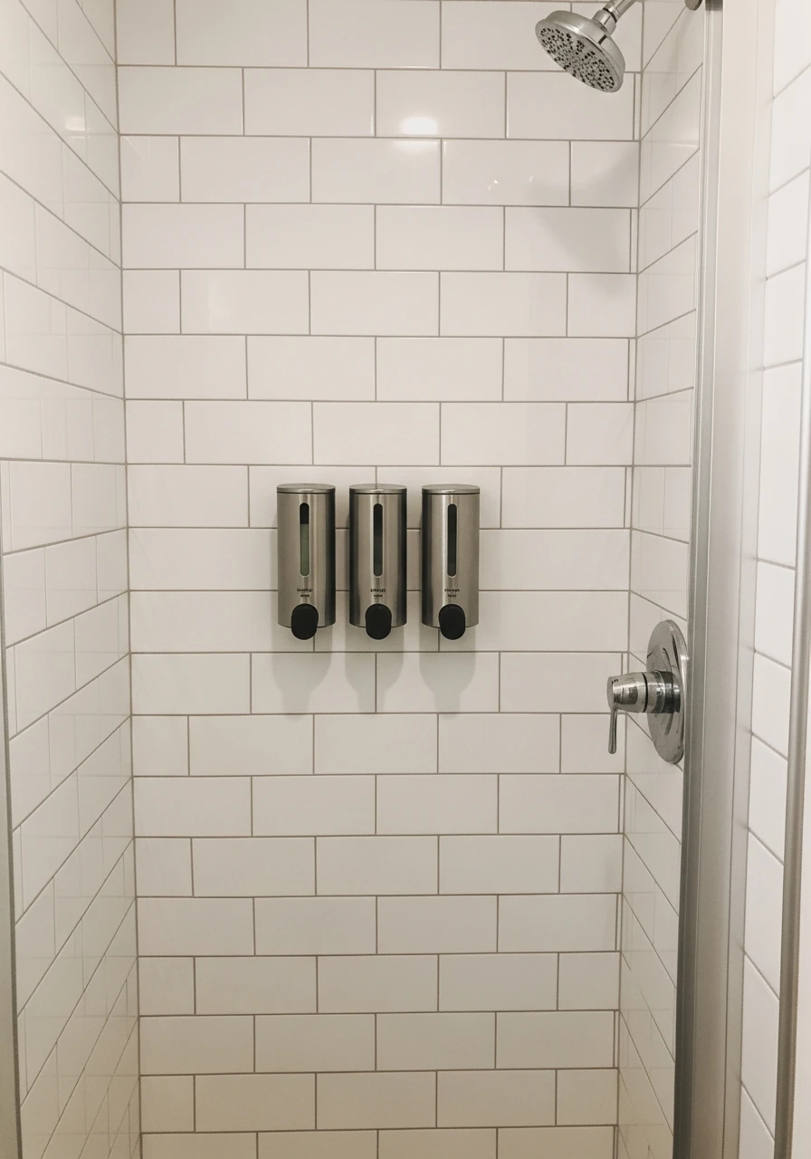 Install Soap Dispensers - 50 Genius Small Bathroom Storage Ideas That Look High-End