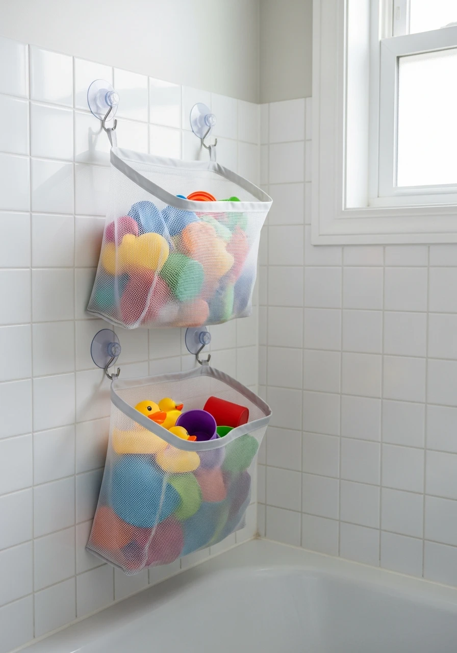 Hanging Bins For Toys - 50 Genius Small Bathroom Storage Ideas That Look High-End
