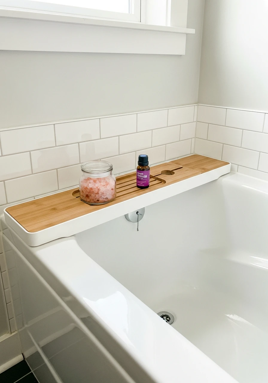 Ledge Near Tub Edge - 50 Genius Small Bathroom Storage Ideas That Look High-End