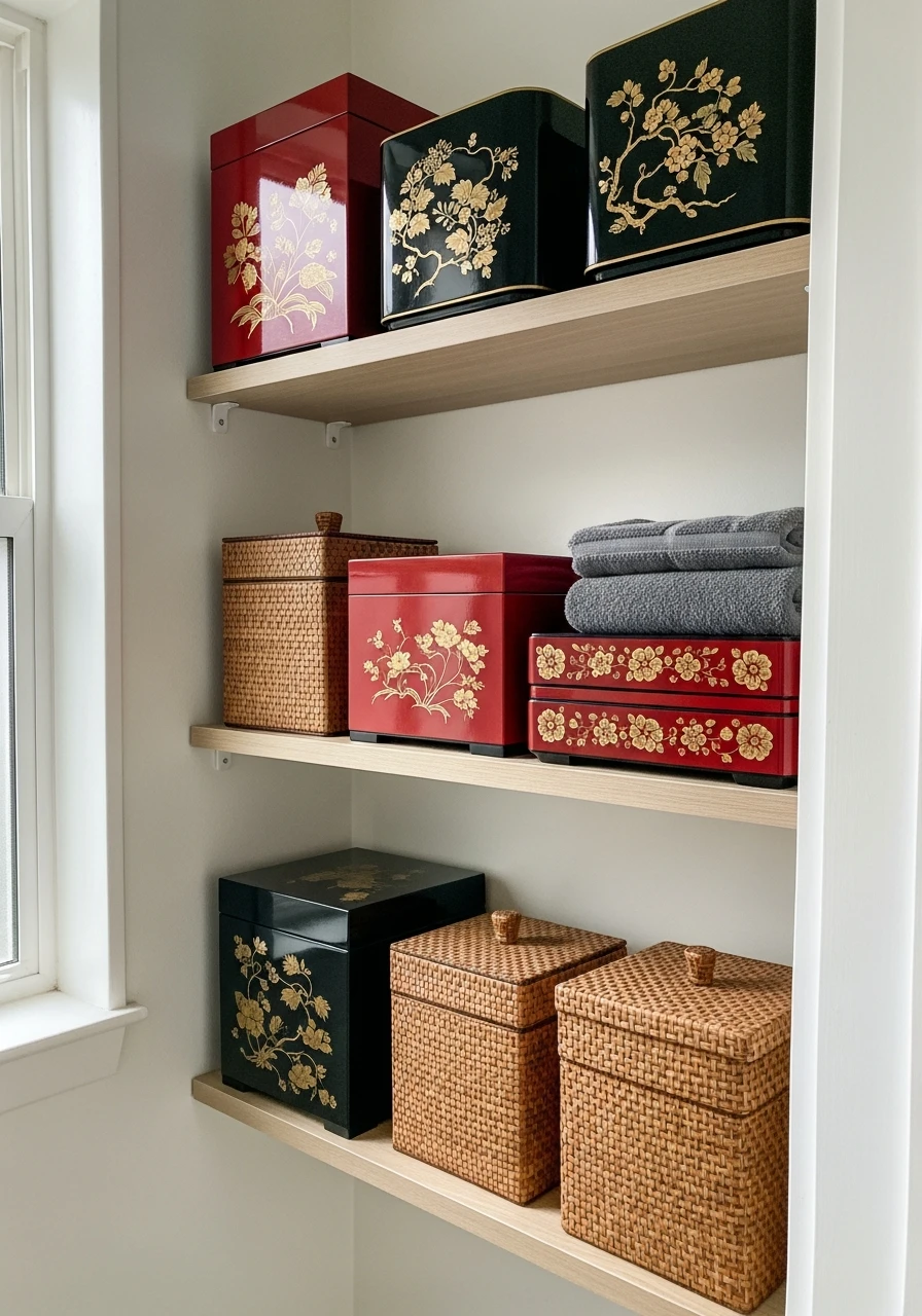 Stylish Storage Boxes - 50 Genius Small Bathroom Storage Ideas That Look High-End