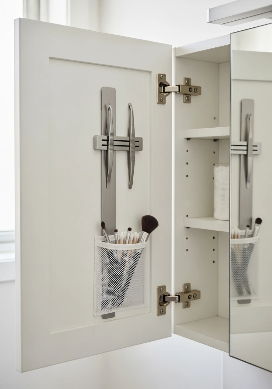 Use the Cabinet Door - 50 Genius Small Bathroom Storage Ideas That Look High-End