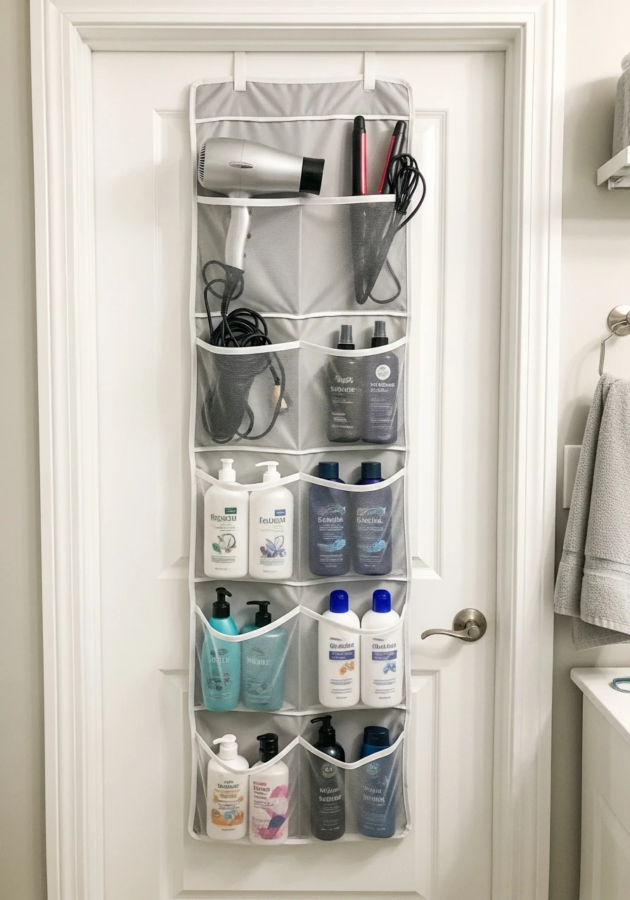 Maximize Door Storage Space - 50 Genius Small Bathroom Storage Ideas That Look High-End