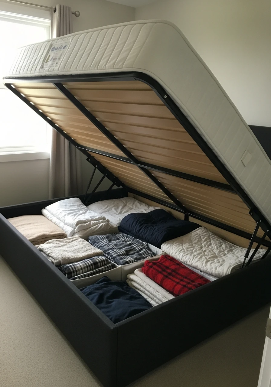 Ottoman Storage Bed - 50 Smart Small Bedroom Storage Ideas for a Clutter-Free Space