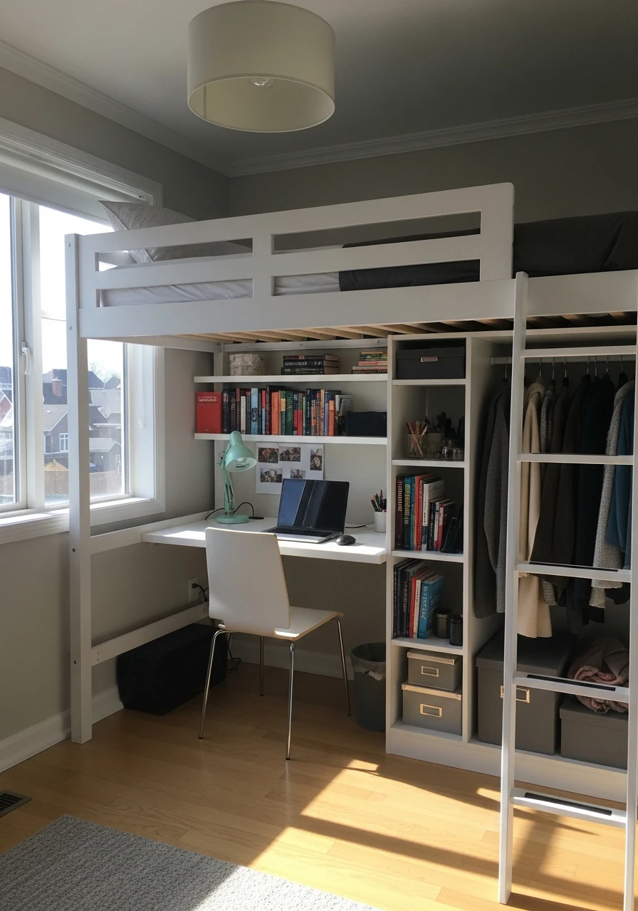 Loft Bed With Desk - 50 Smart Small Bedroom Storage Ideas for a Clutter-Free Space
