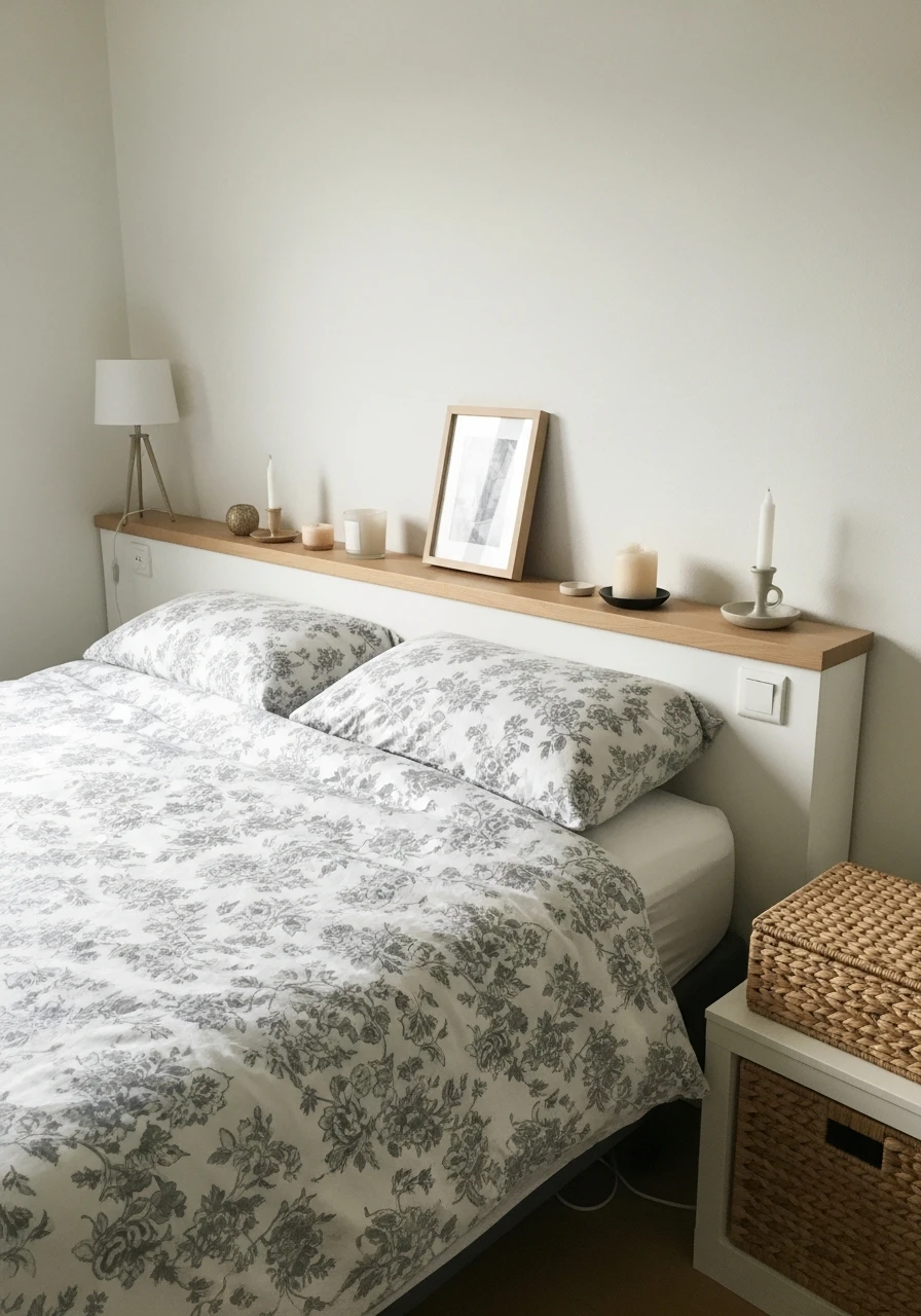 Ledge Behind Headboard - 50 Smart Small Bedroom Storage Ideas for a Clutter-Free Space
