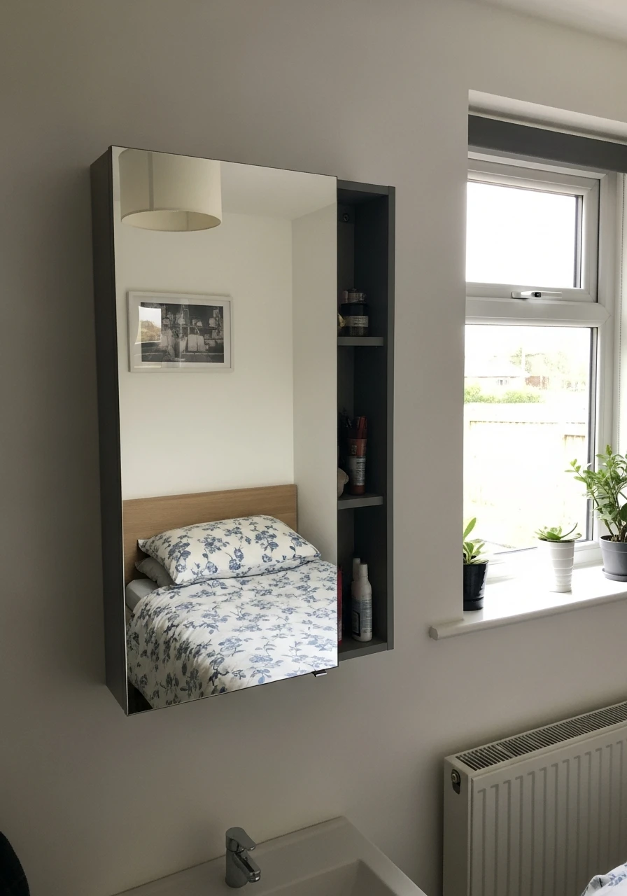 Mirror Cabinet: Smart Storage - 50 Smart Small Bedroom Storage Ideas for a Clutter-Free Space
