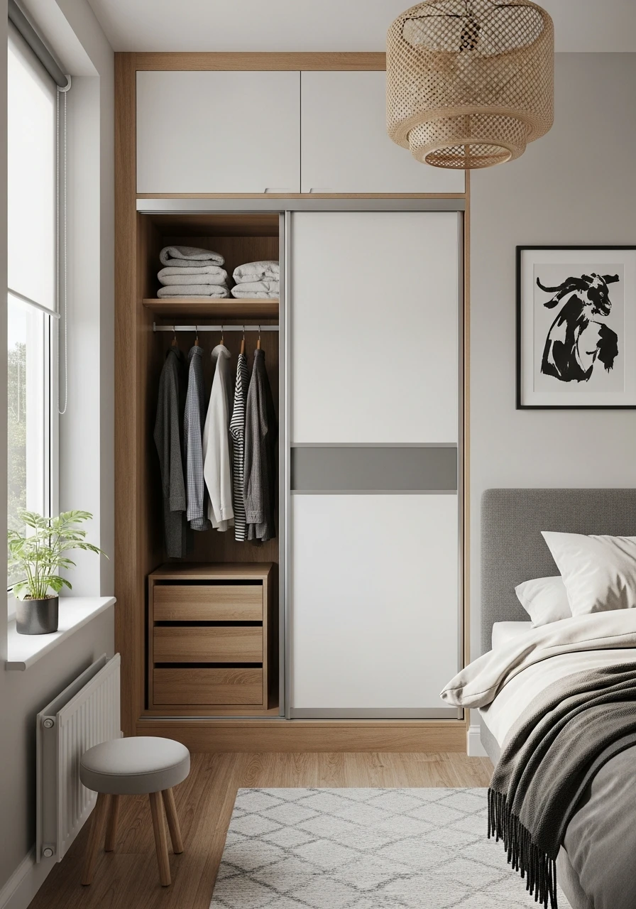 Sliding Door Wardrobe - 50 Smart Small Bedroom Storage Ideas for a Clutter-Free Space