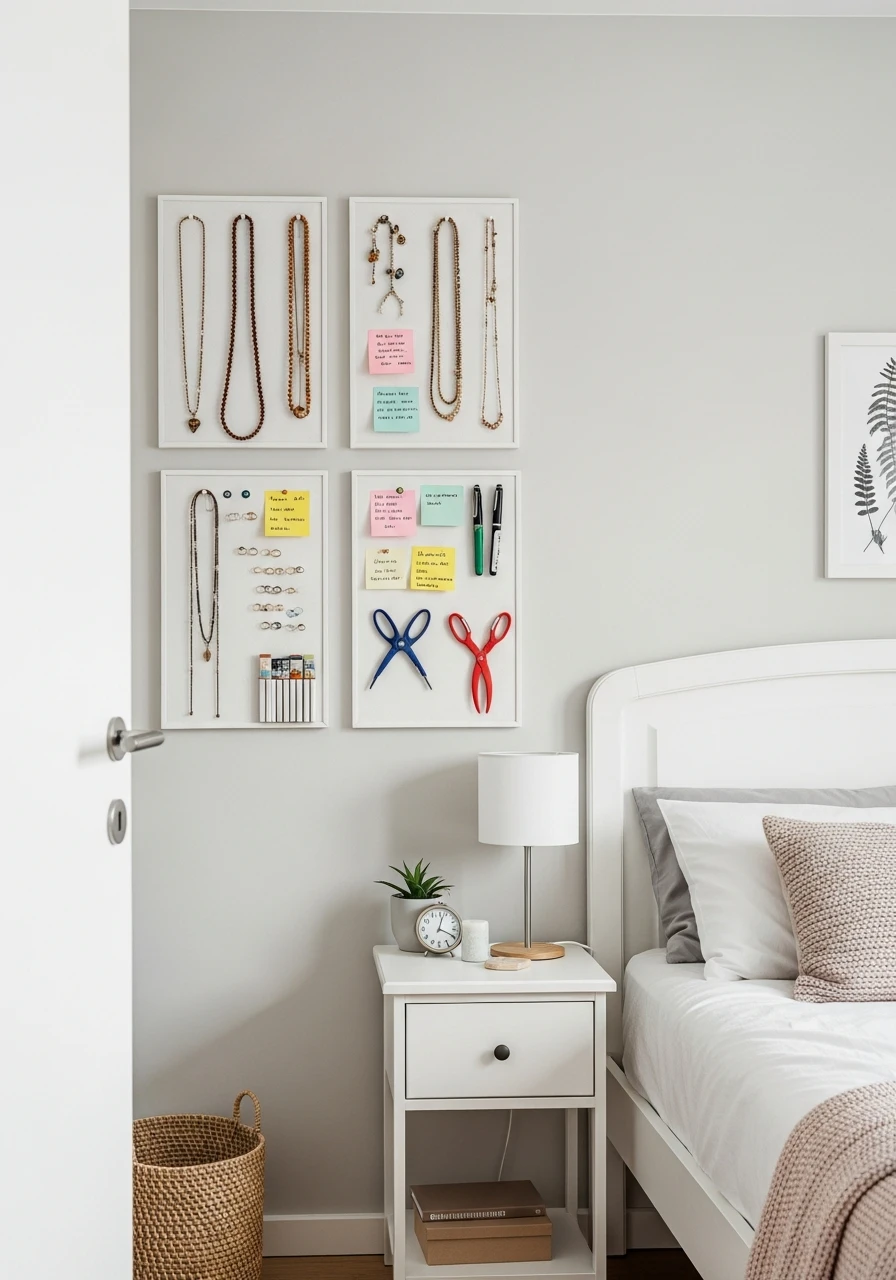 Magnetic Wall Boards - 50 Smart Small Bedroom Storage Ideas for a Clutter-Free Space