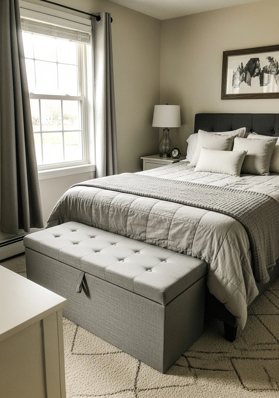 Ottoman Storage Bench - 50 Smart Small Bedroom Storage Ideas for a Clutter-Free Space