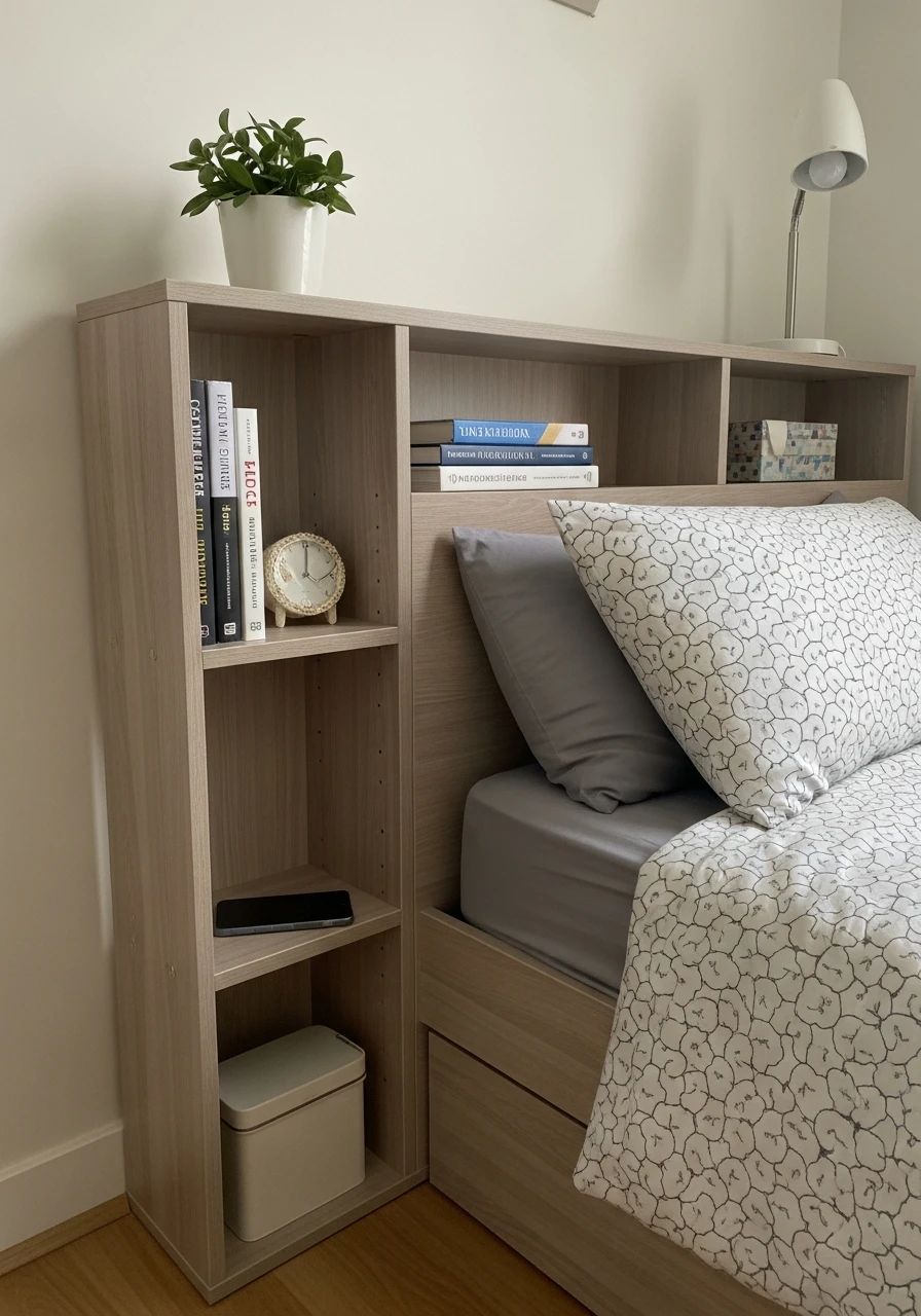 Bed Frame Shelving - 50 Smart Small Bedroom Storage Ideas for a Clutter-Free Space