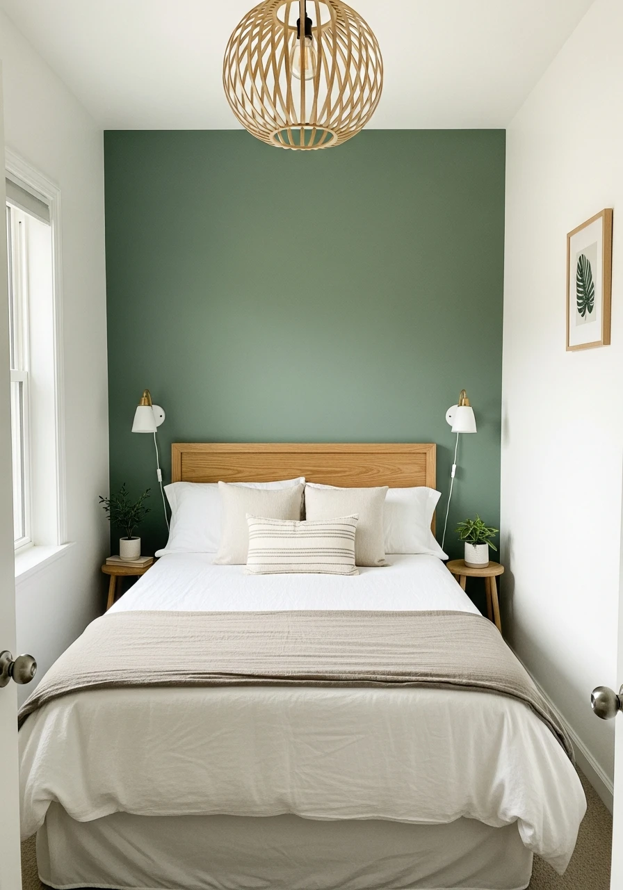Simple Accent Wall - 50 Genius Small Guest Bedroom Ideas That Maximize Space