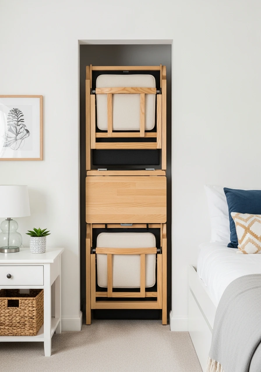 Foldable Furniture - 50 Genius Small Guest Bedroom Ideas That Maximize Space