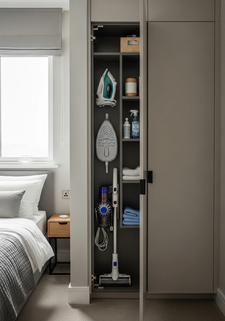 Hidden Utility Storage - 50 Genius Small Guest Bedroom Ideas That Maximize Space