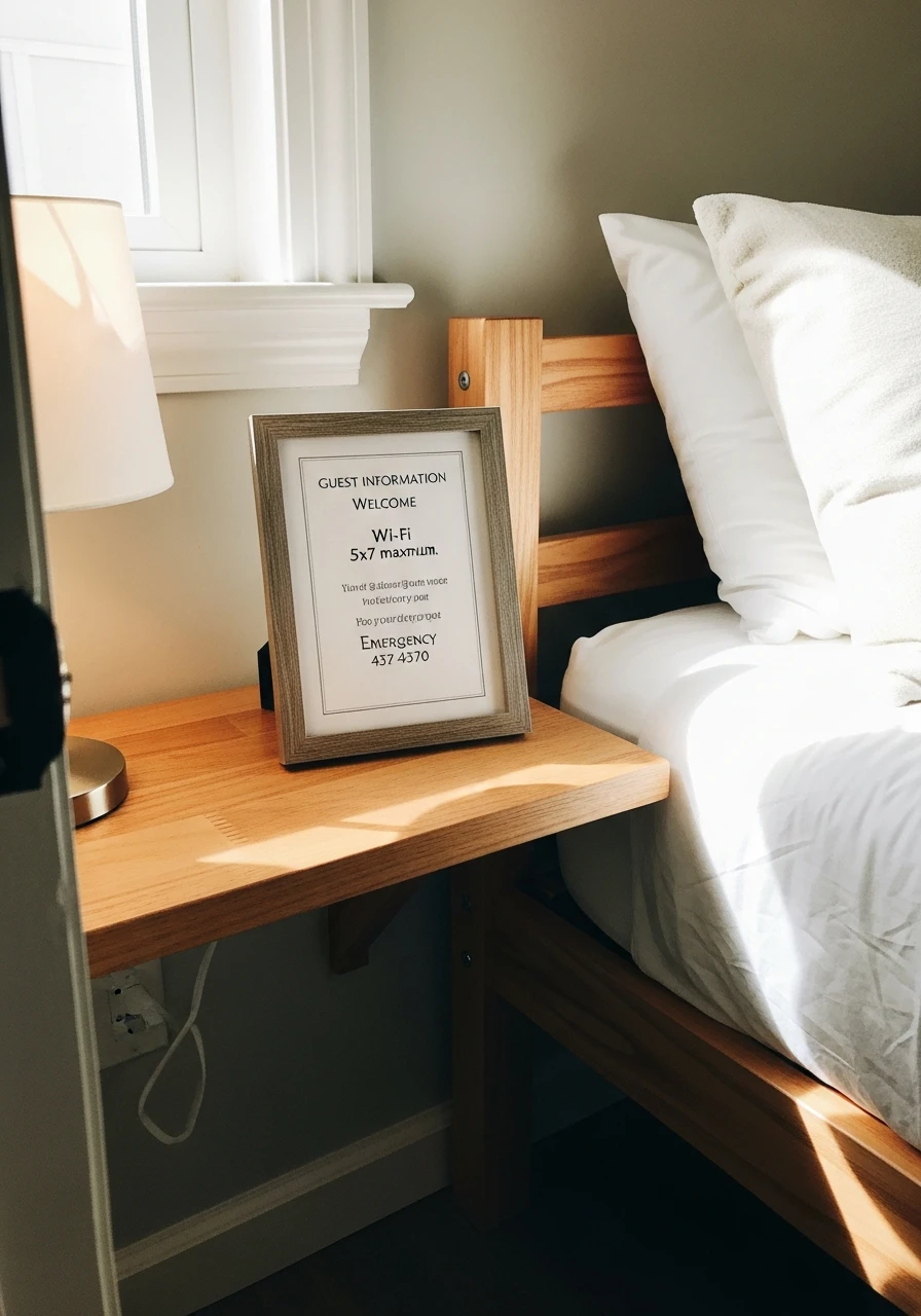 Simple Info Card - 50 Genius Small Guest Bedroom Ideas That Maximize Space