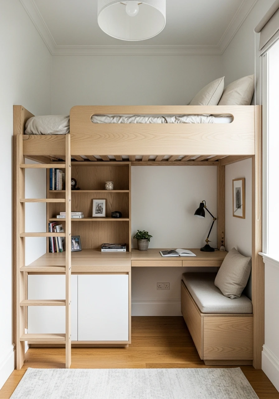 Loft Bed for Storage - 50 Genius Small Guest Bedroom Ideas That Maximize Space