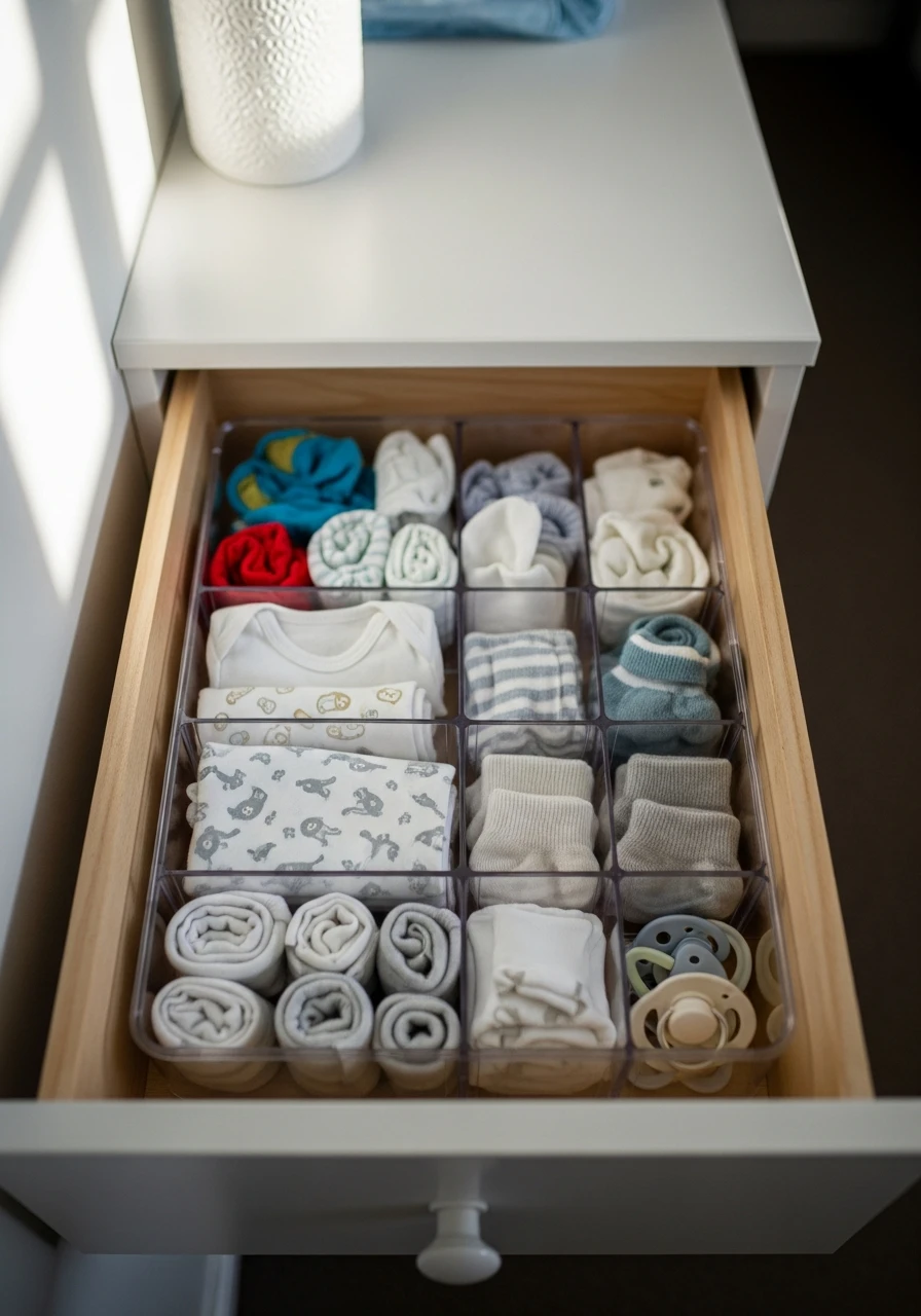 Drawer Divider Magic - 50 Genius Small Nursery Ideas That Maximize Space and Look Expensive