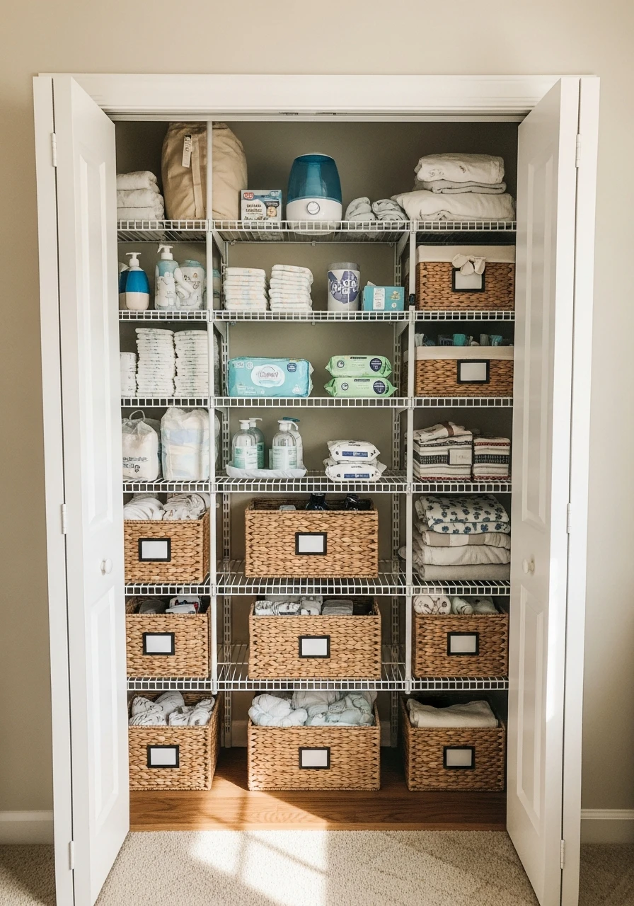 Maximize Closet Shelves - 50 Genius Small Nursery Ideas That Maximize Space and Look Expensive