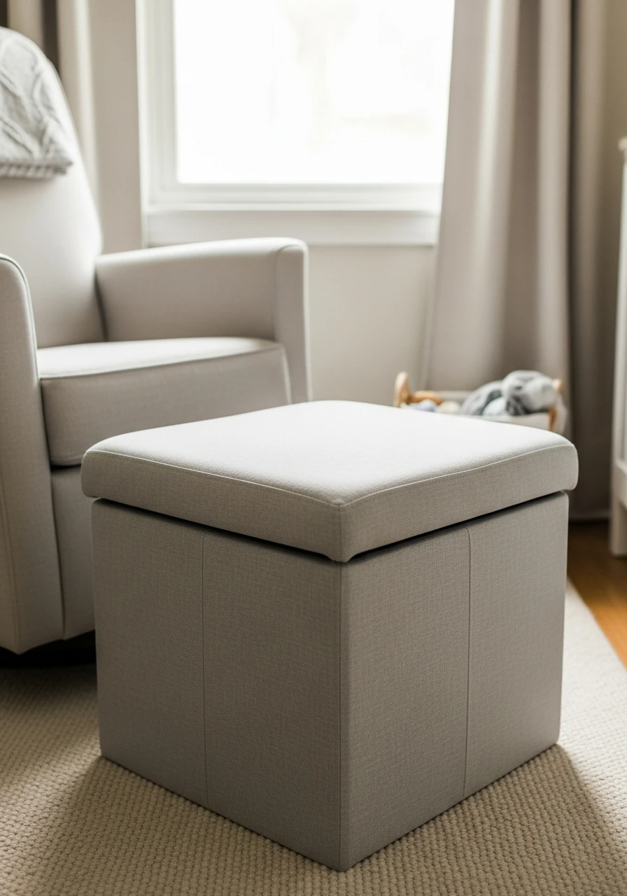 Storage Ottoman Footrest - 50 Genius Small Nursery Ideas That Maximize Space and Look Expensive