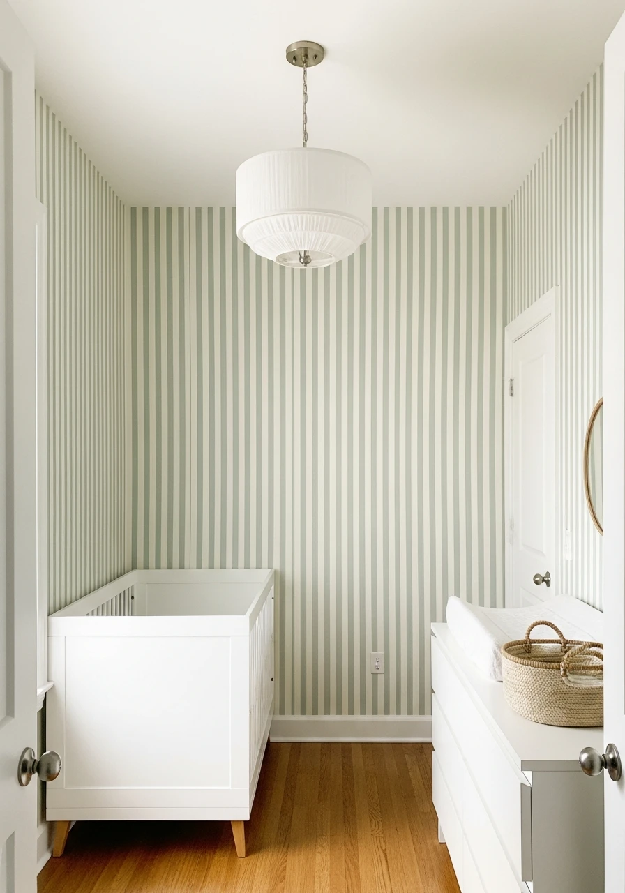 Vertical Stripes Lift Ceilings - 50 Genius Small Nursery Ideas That Maximize Space and Look Expensive