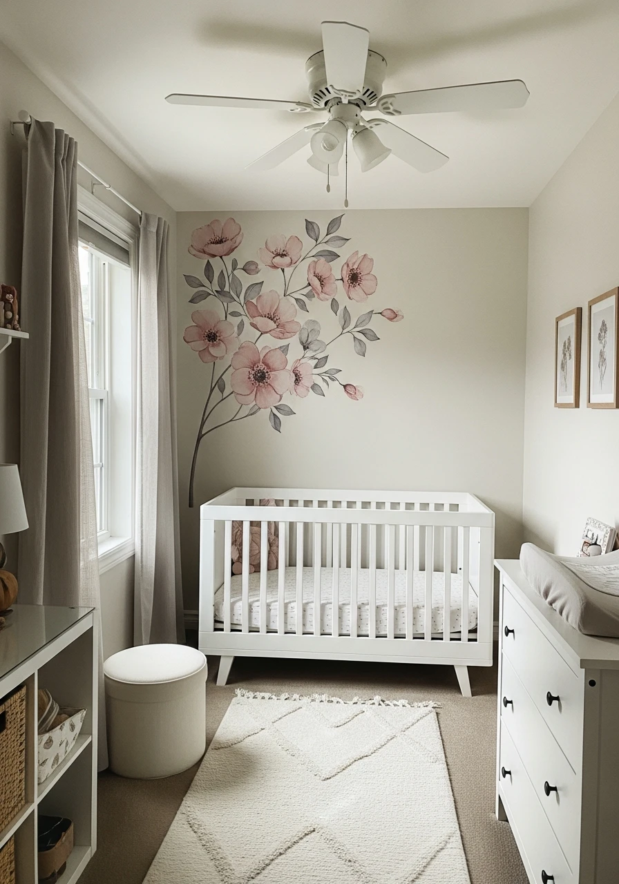 Focus on One Accent Wall - 50 Genius Small Nursery Ideas That Maximize Space and Look Expensive