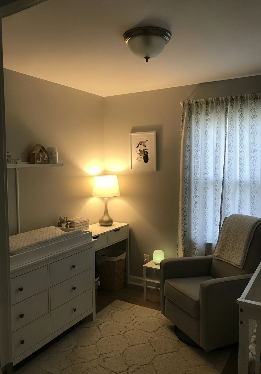Layered Soft Lighting - 50 Genius Small Nursery Ideas That Maximize Space and Look Expensive