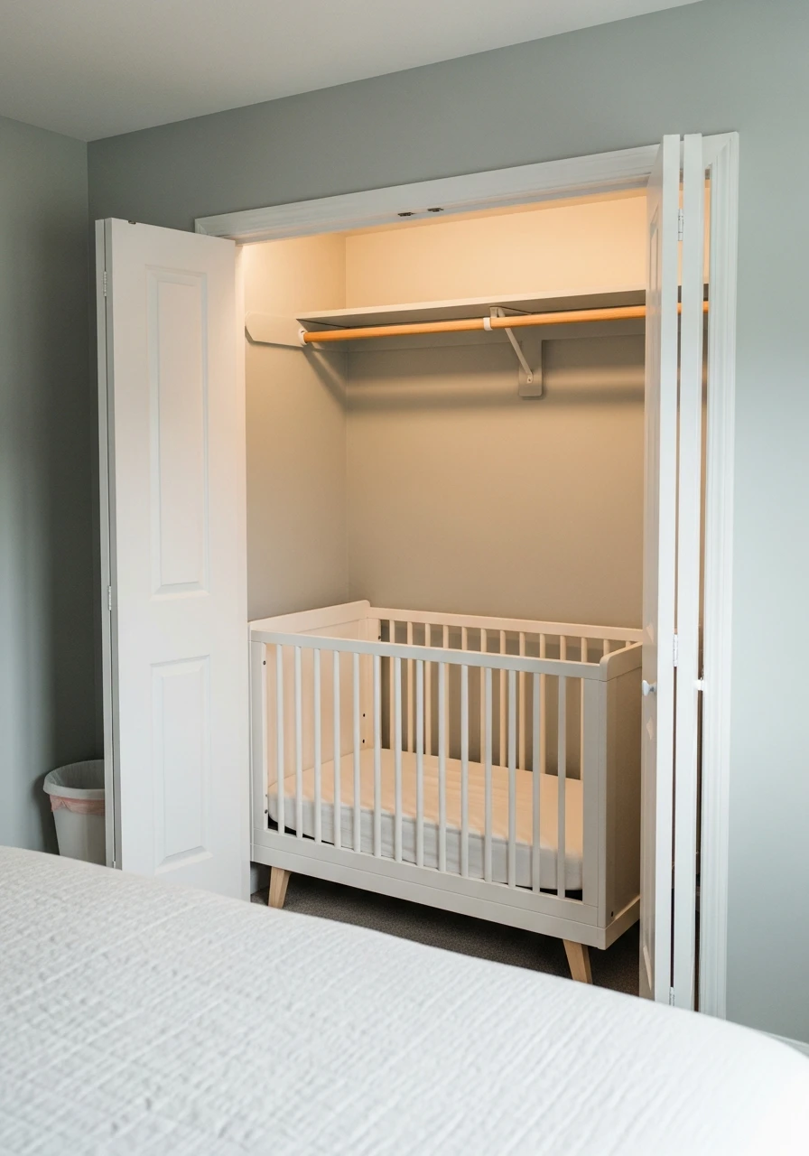 Turn Closet Into Nursery Nook - 50 Genius Small Nursery Ideas That Maximize Space and Look Expensive