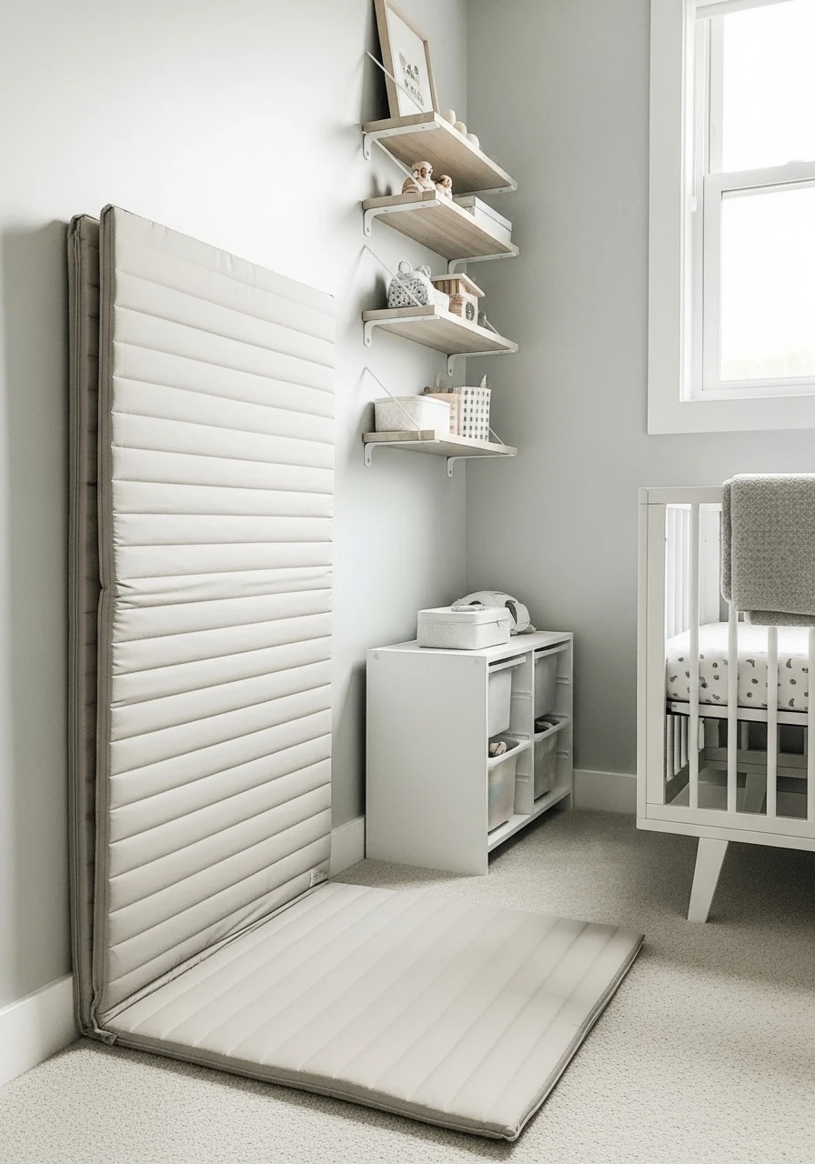 Foldable Play Mat - 50 Genius Small Nursery Ideas That Maximize Space and Look Expensive