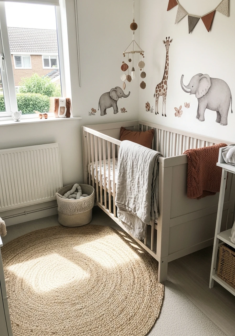 Playful Safari Animals - 50 Genius Small Nursery Ideas That Maximize Space and Look Expensive