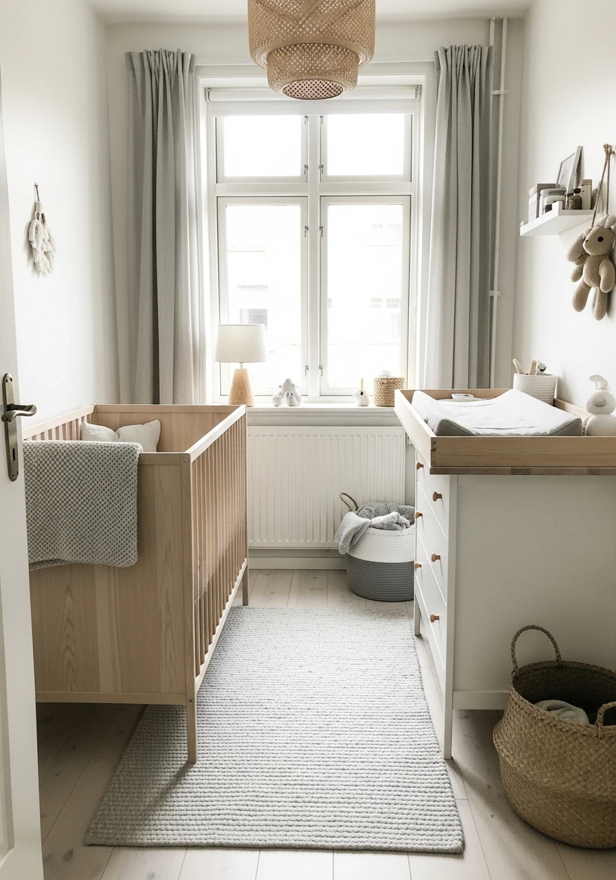 Scandinavian Minimalist Vibe - 50 Genius Small Nursery Ideas That Maximize Space and Look Expensive