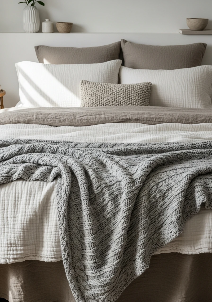 Use Textured Bedding - 50 Simple Spare Bedroom Ideas That Look High-End on a Budget