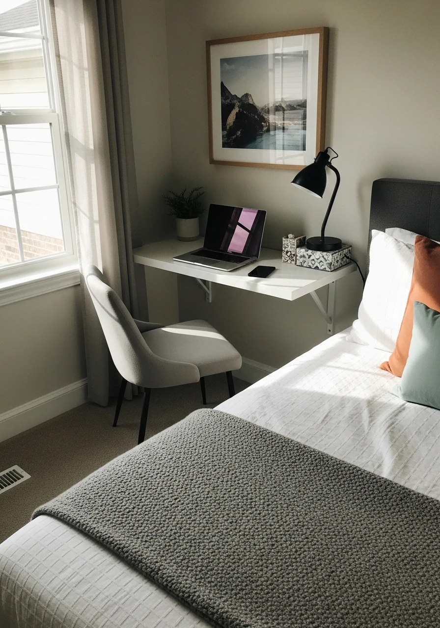 Office and Guest Combo - 50 Simple Spare Bedroom Ideas That Look High-End on a Budget