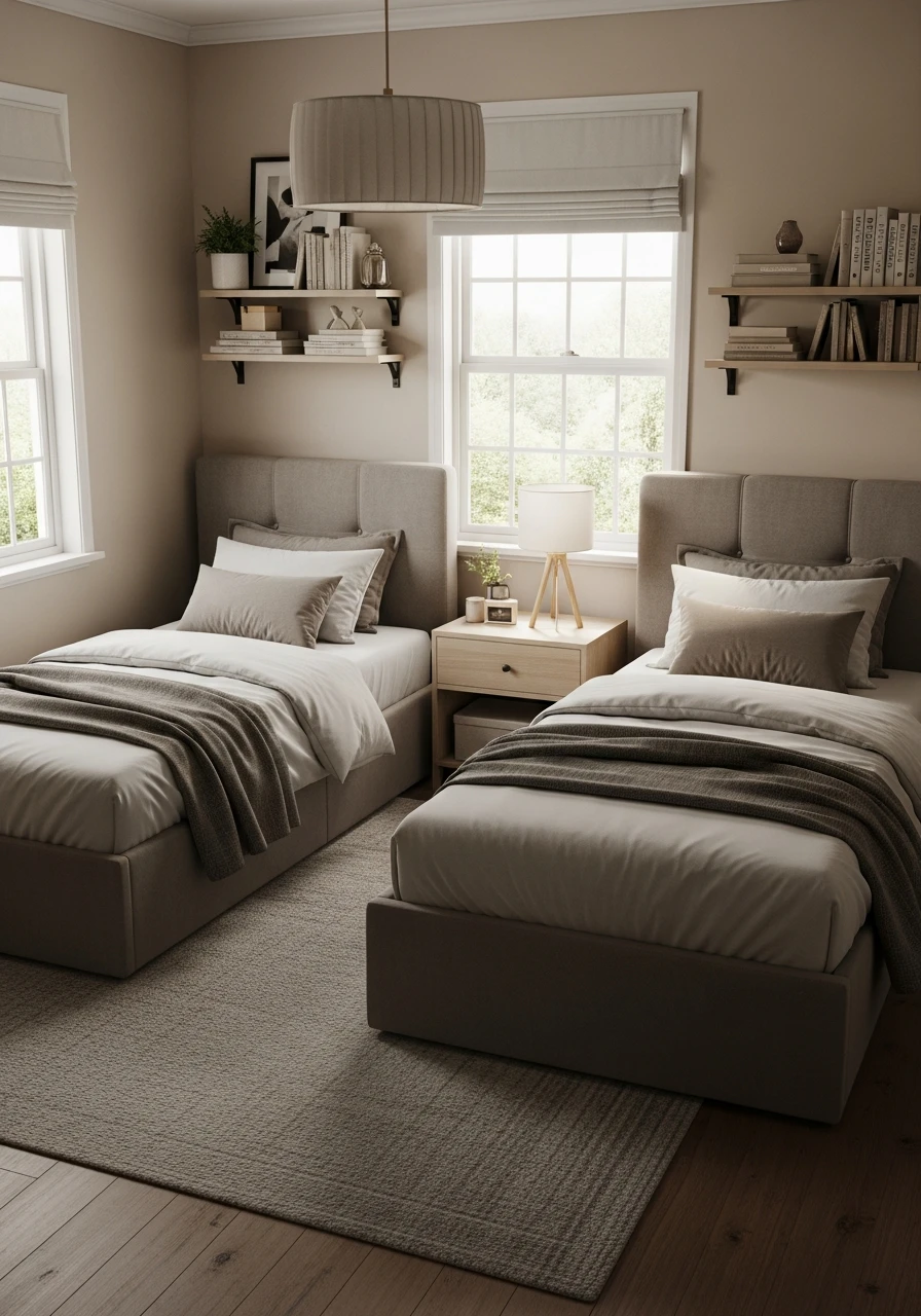 Flexible Twin Bed Layout - 50 Simple Spare Bedroom Ideas That Look High-End on a Budget