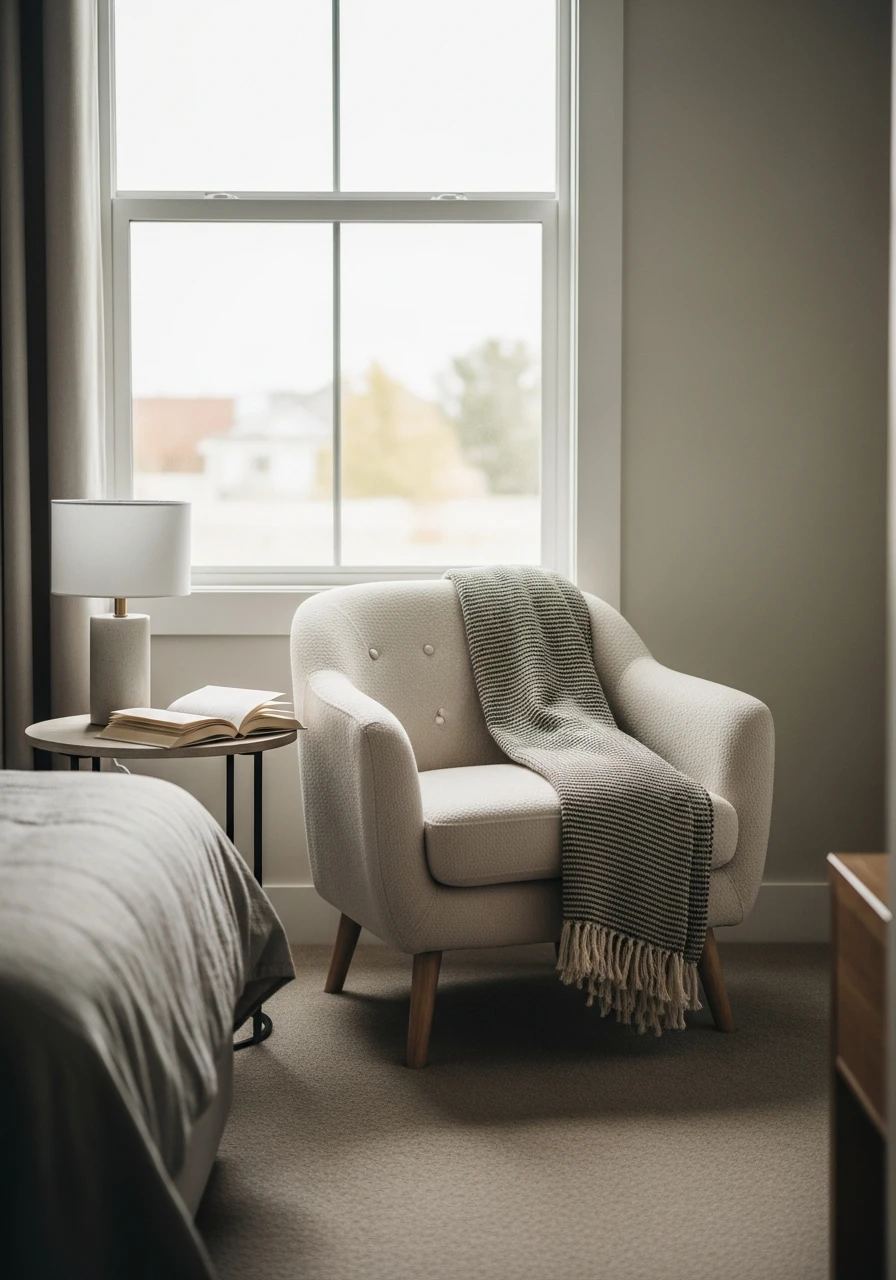 Cozy Reading Nook - 50 Simple Spare Bedroom Ideas That Look High-End on a Budget