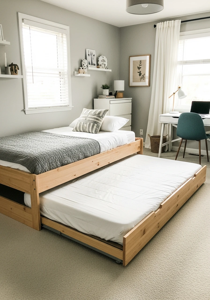 Use a Trundle Bed - 50 Simple Spare Bedroom Ideas That Look High-End on a Budget