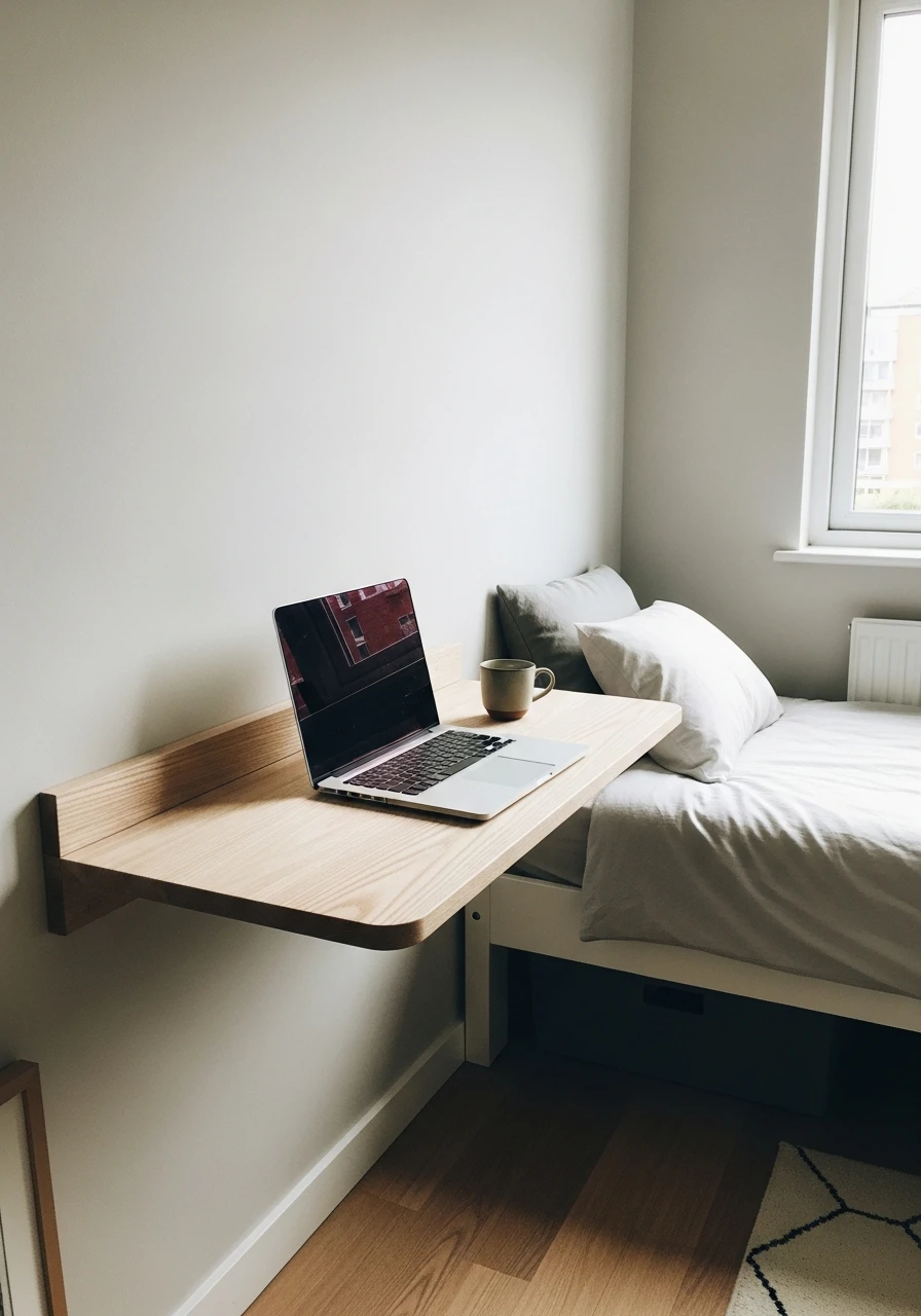 Slim Wall Desk - 50 Simple Spare Bedroom Ideas That Look High-End on a Budget