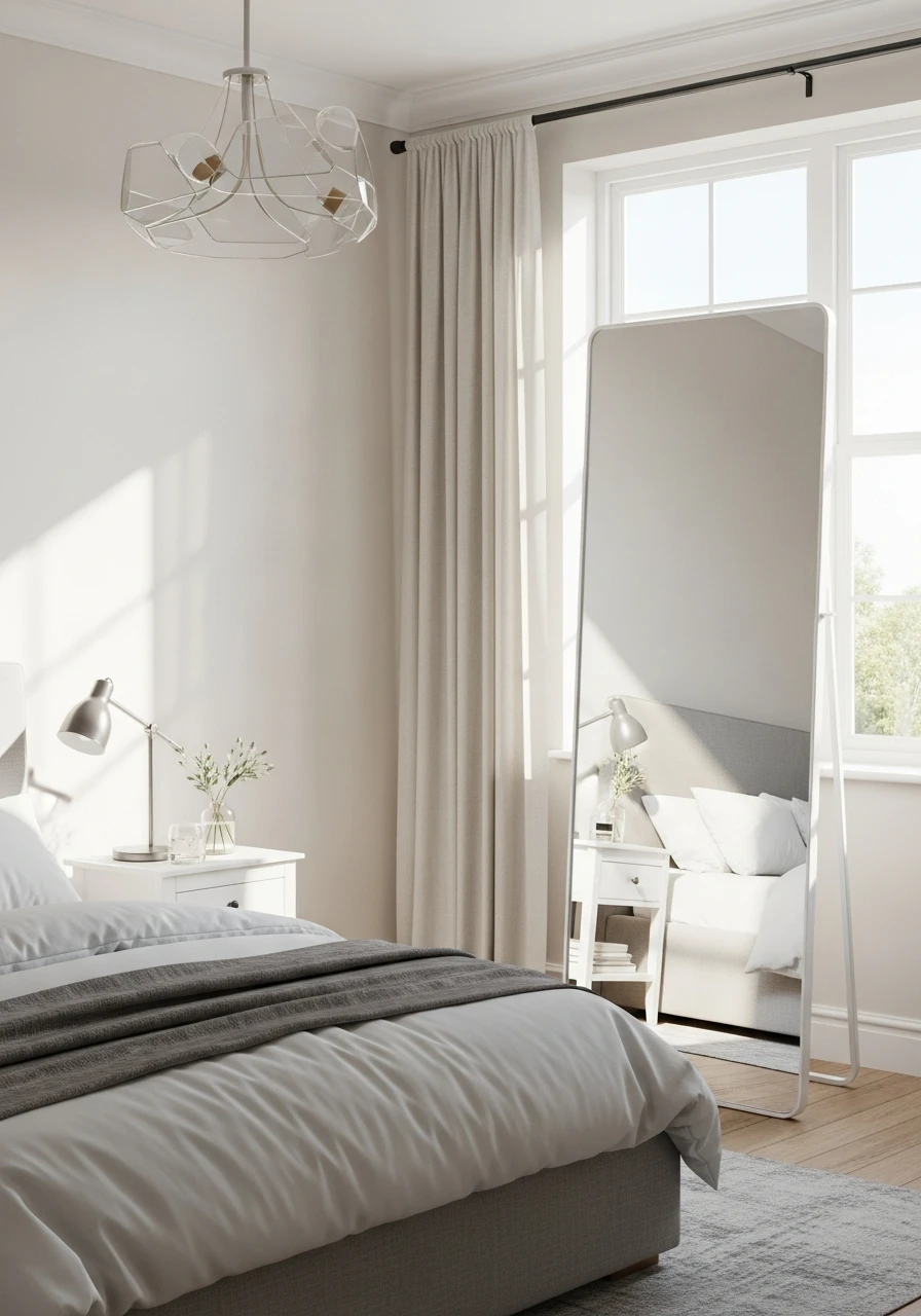 Add a Large Mirror - 50 Simple Spare Bedroom Ideas That Look High-End on a Budget