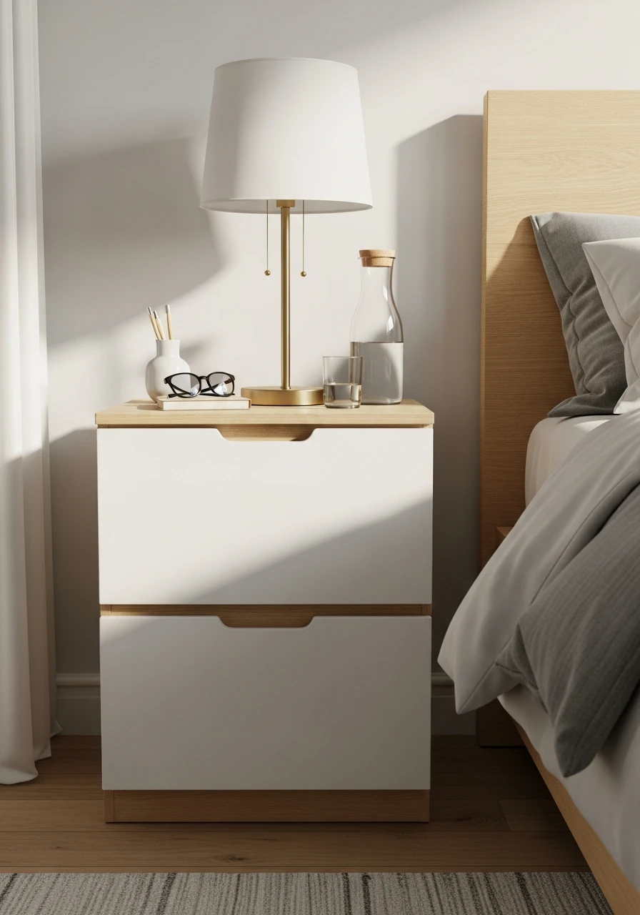 Nightstand with Drawers - 50 Simple Spare Bedroom Ideas That Look High-End on a Budget