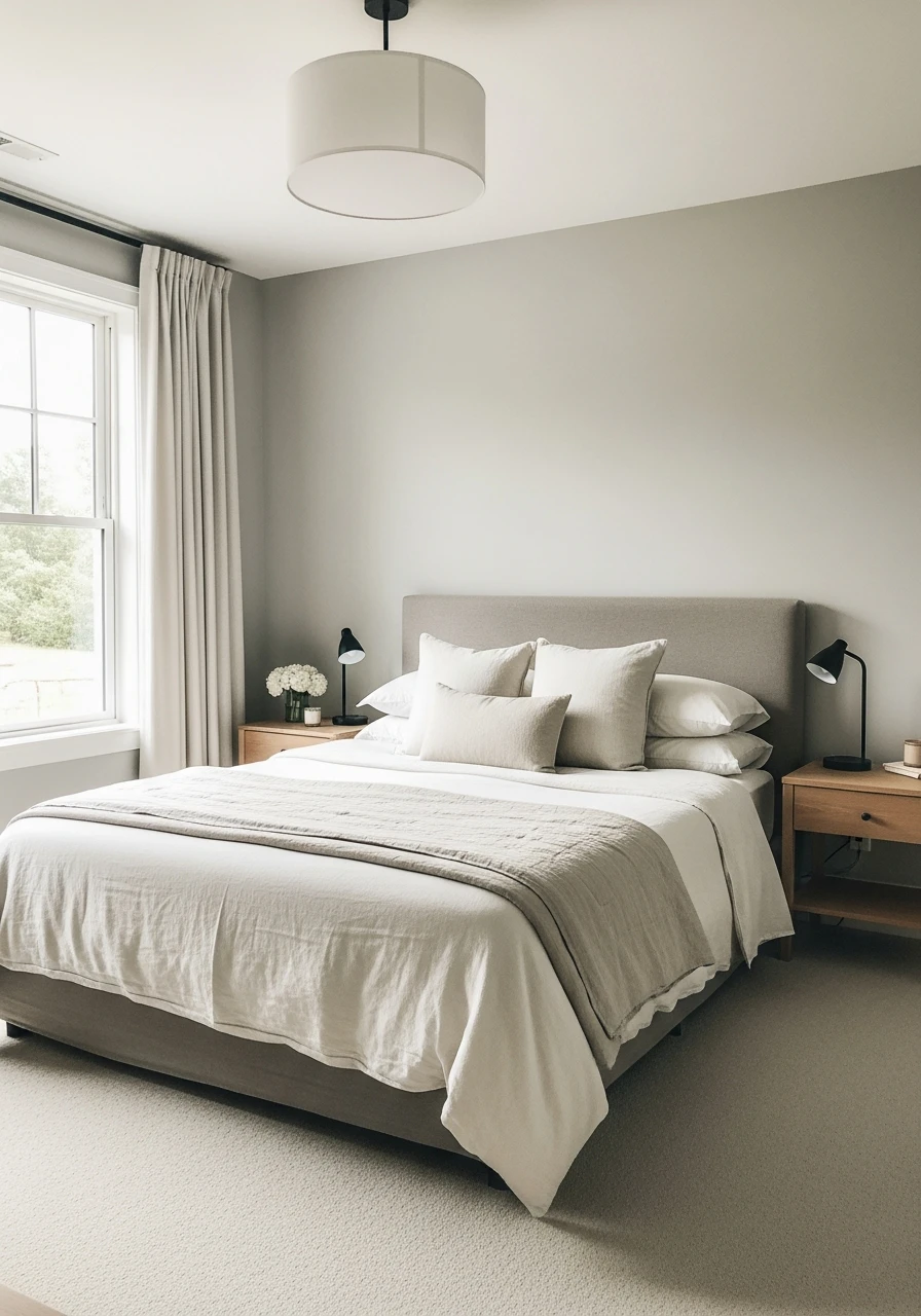 Calming Neutral Walls - 50 Simple Spare Bedroom Ideas That Look High-End on a Budget