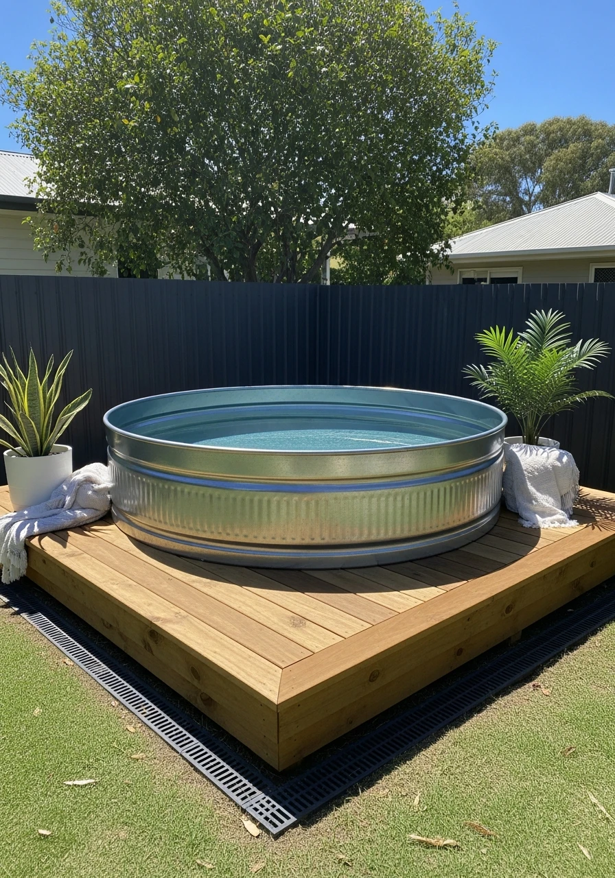 Elevated Pool Platform - 50 Genius Stock Tank Pool Ideas for a High-End Look on a Budget
