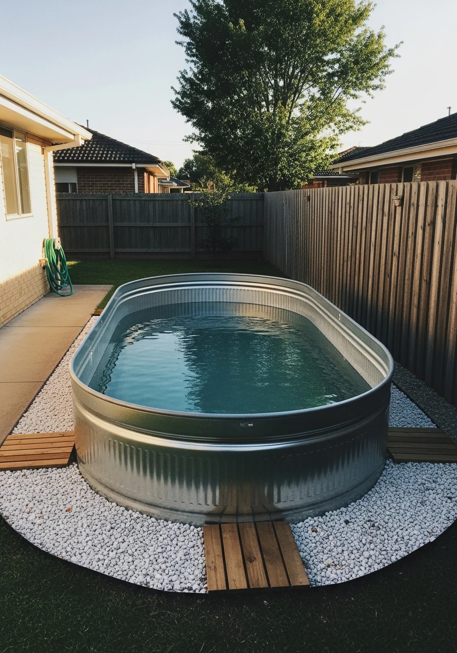 Oval Pool for Narrow Yards - 50 Genius Stock Tank Pool Ideas for a High-End Look on a Budget