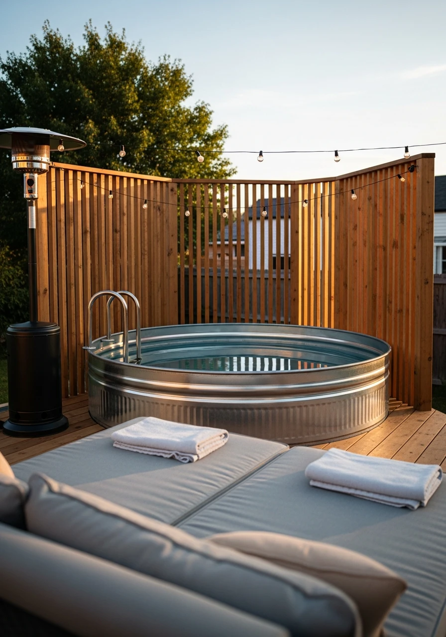 Luxury Spa Retreat - 50 Genius Stock Tank Pool Ideas for a High-End Look on a Budget