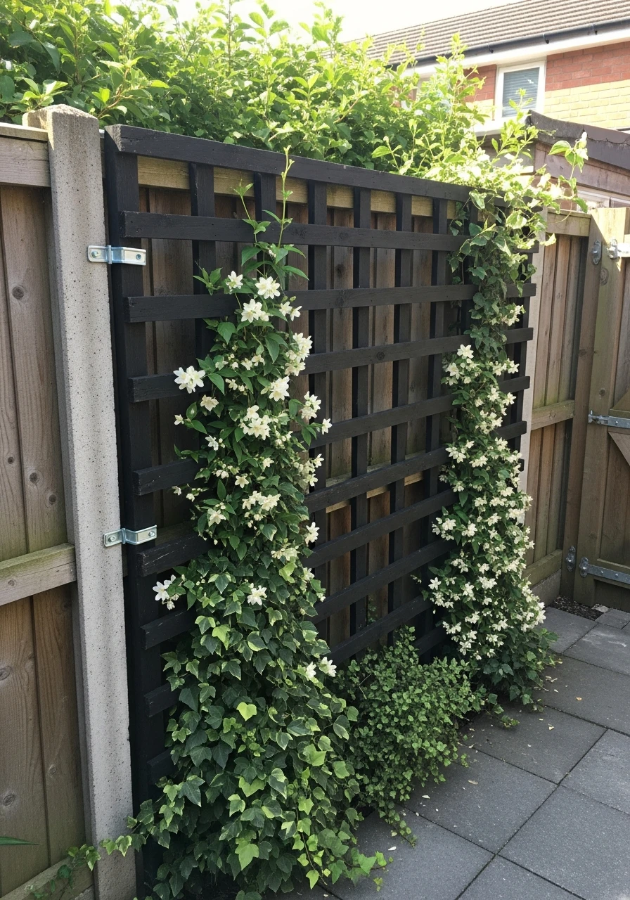 Climbing Vine Trellis Wall - 40 Stylish Townhouse Backyard Ideas That Look High-End