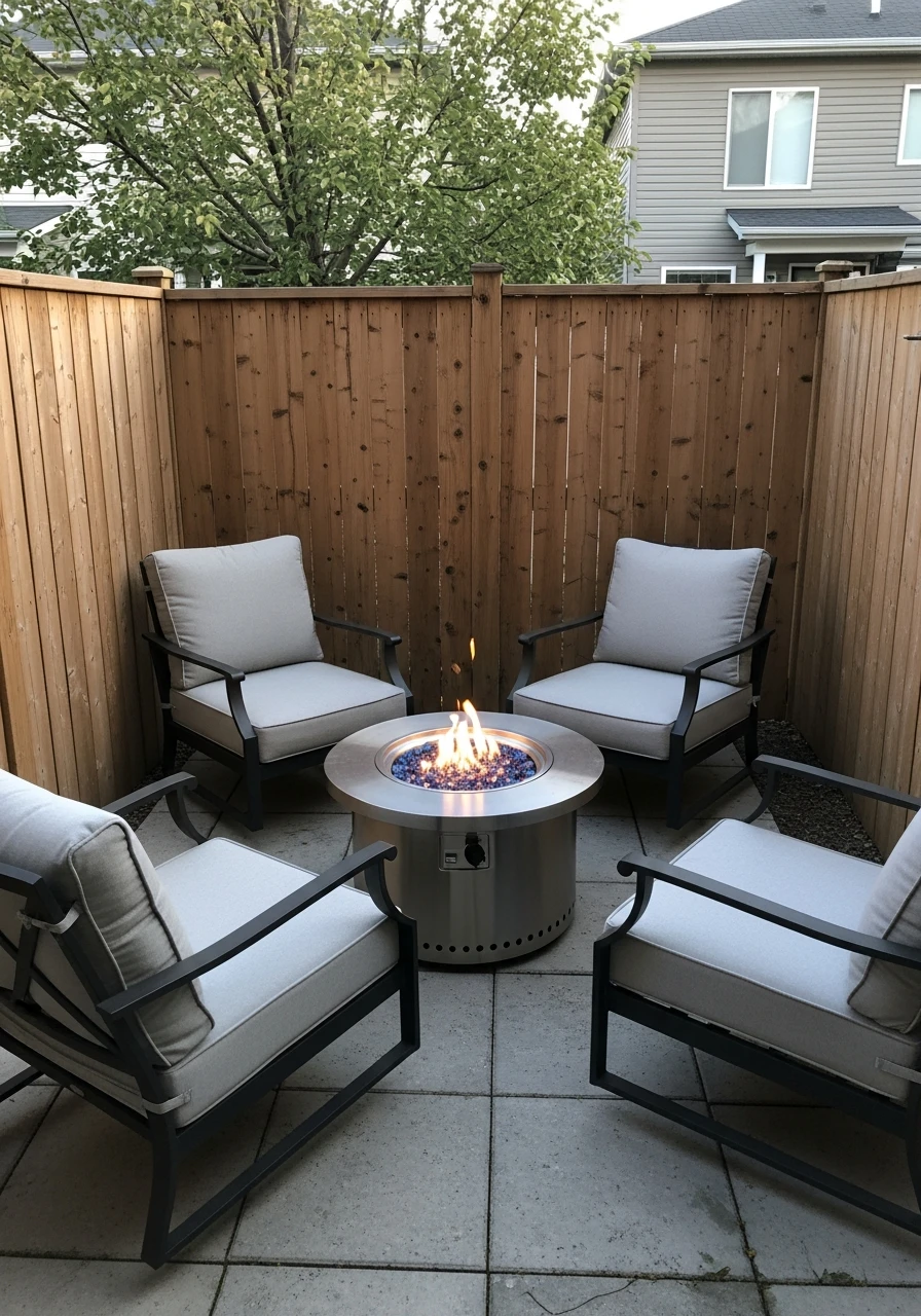 Fire-Pit Conversation Zone - 40 Stylish Townhouse Backyard Ideas That Look High-End