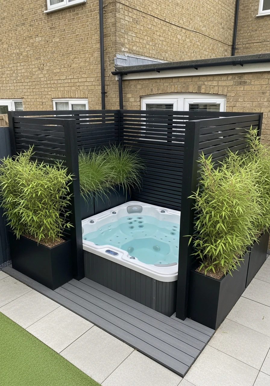 Portable Spa or Hot Tub Nook - 40 Stylish Townhouse Backyard Ideas That Look High-End