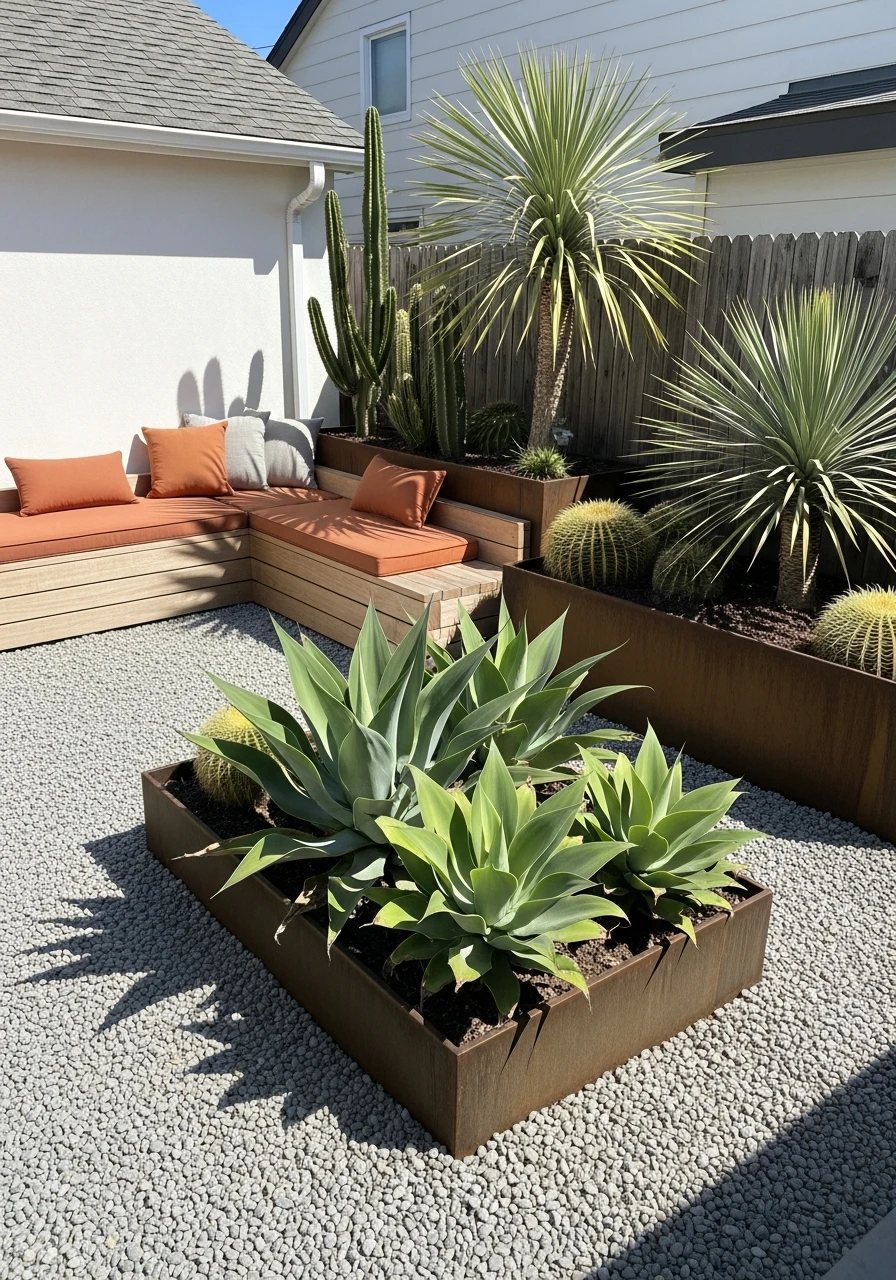 Desert-Modern Chill Garden - 40 Stylish Townhouse Backyard Ideas That Look High-End