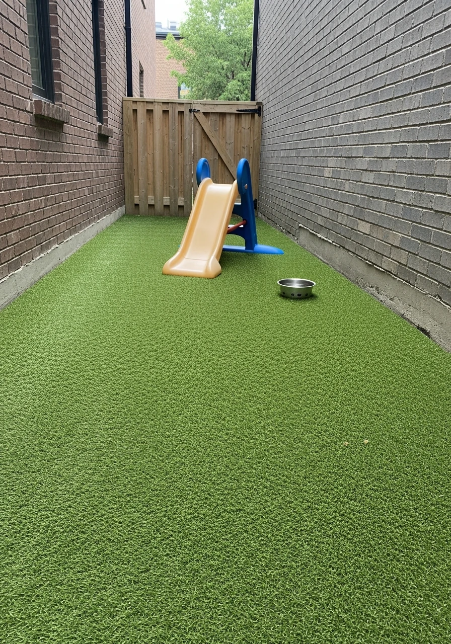 Artificial Turf Play Area - 40 Stylish Townhouse Backyard Ideas That Look High-End