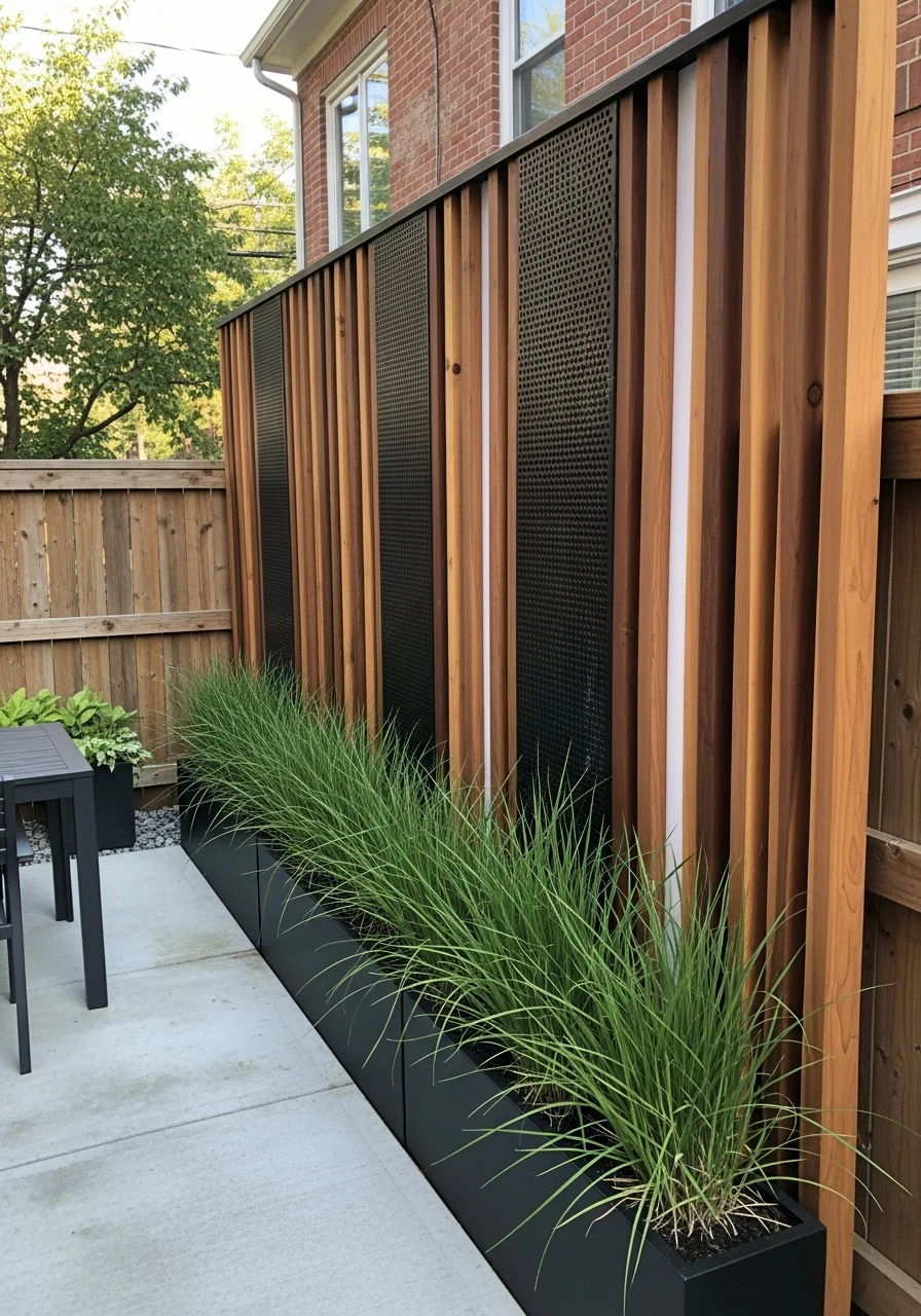 Slim Privacy Screen Wall - 40 Stylish Townhouse Backyard Ideas That Look High-End