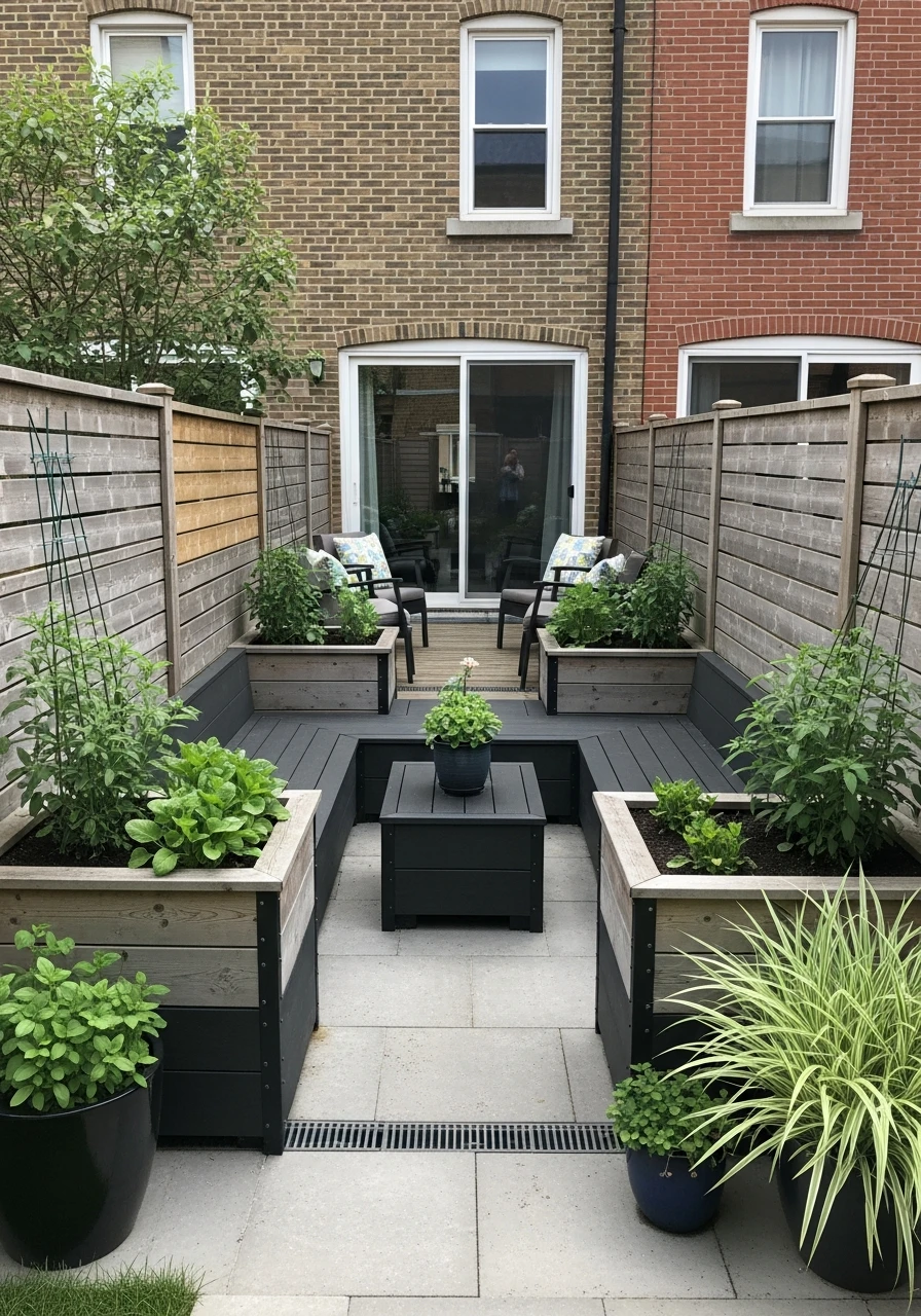 Modular Planter Box Layout - 40 Stylish Townhouse Backyard Ideas That Look High-End