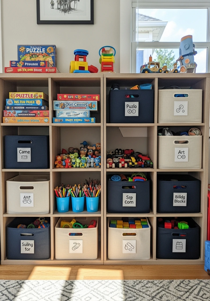 Cubby System With Labels - 50 Toy Storage Ideas That Hide Clutter Like Magic