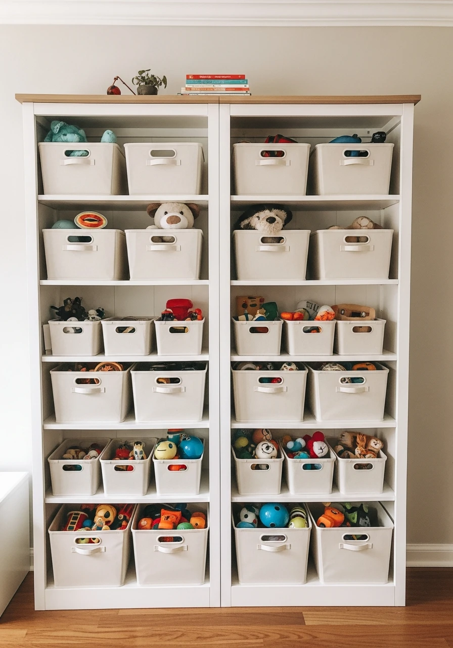 Bookcase Hides Toy Clutter - 50 Toy Storage Ideas That Hide Clutter Like Magic